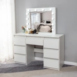 Toaletka kosmetyczna Hollywood ELDEN TK008 – biała 120 cm, 12 żarówek — zdjęcie 3