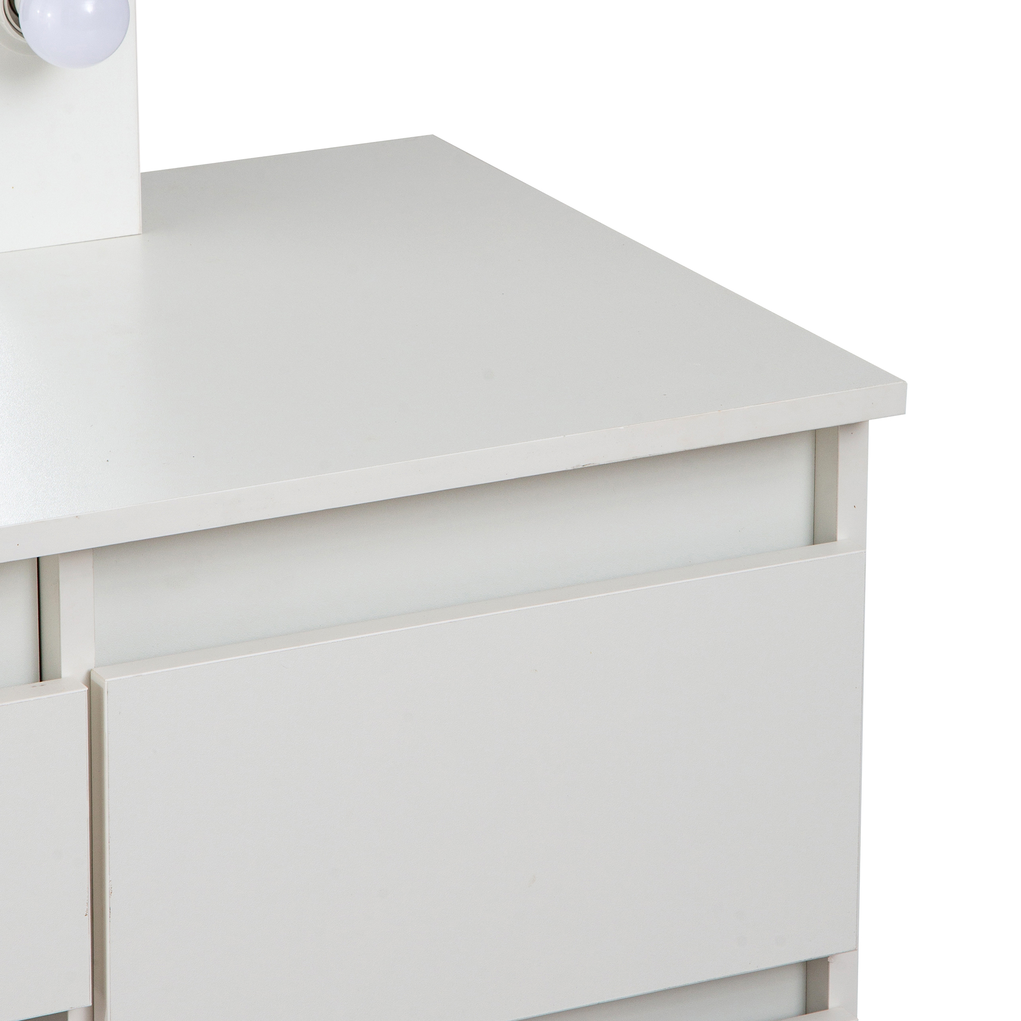 Toaletka kosmetyczna Hollywood ELDEN TK008 – biała 120 cm, 12 żarówek — zdjęcie 8