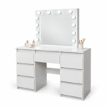 Toaletka kosmetyczna Hollywood ELDEN TK008 – biała 120 cm, 12 żarówek — zdjęcie 1