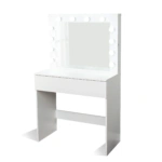 Toaletka kosmetyczna z lustrem LED ELDEN TK010 – biała 80 cm, 12 żarówek — zdjęcie 2