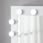 Toaletka kosmetyczna z lustrem LED ELDEN TK010 – biała 80 cm, 12 żarówek — zdjęcie 7