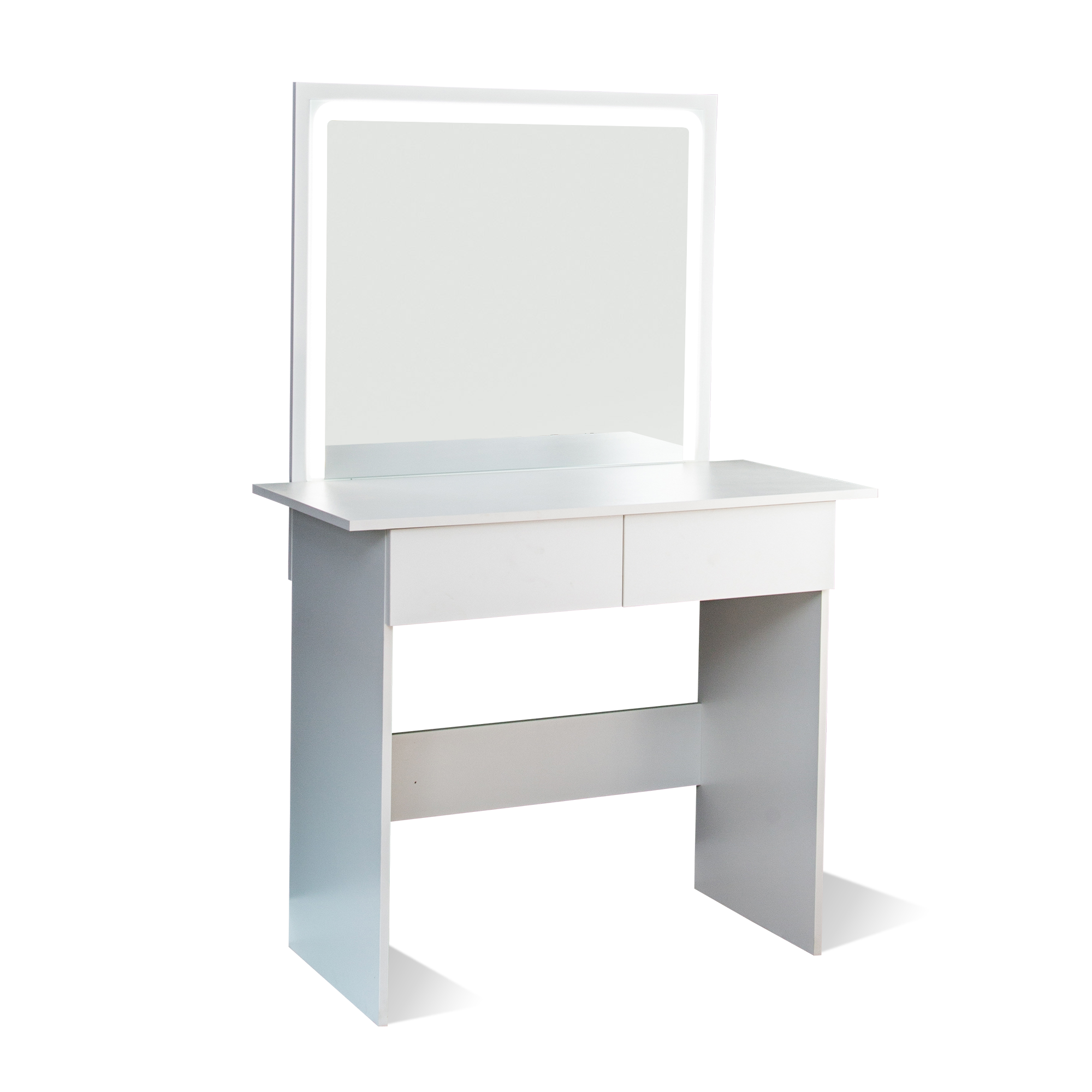 Toaletka kosmetyczna z lustrem LED ELDEN TK011 – biała 94 cm, 3 barwy — zdjęcie 3