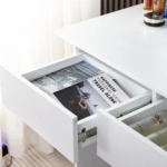 Toaletka kosmetyczna z lustrem LED ELDEN TK011 – biała 94 cm, 3 barwy — zdjęcie 6