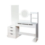 Toaletka kosmetyczna z dwoma lustrami LED ELDEN TK012 – biała 144 cm — zdjęcie 3