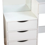 Toaletka kosmetyczna z dwoma lustrami LED ELDEN TK012 – biała 144 cm — zdjęcie 8