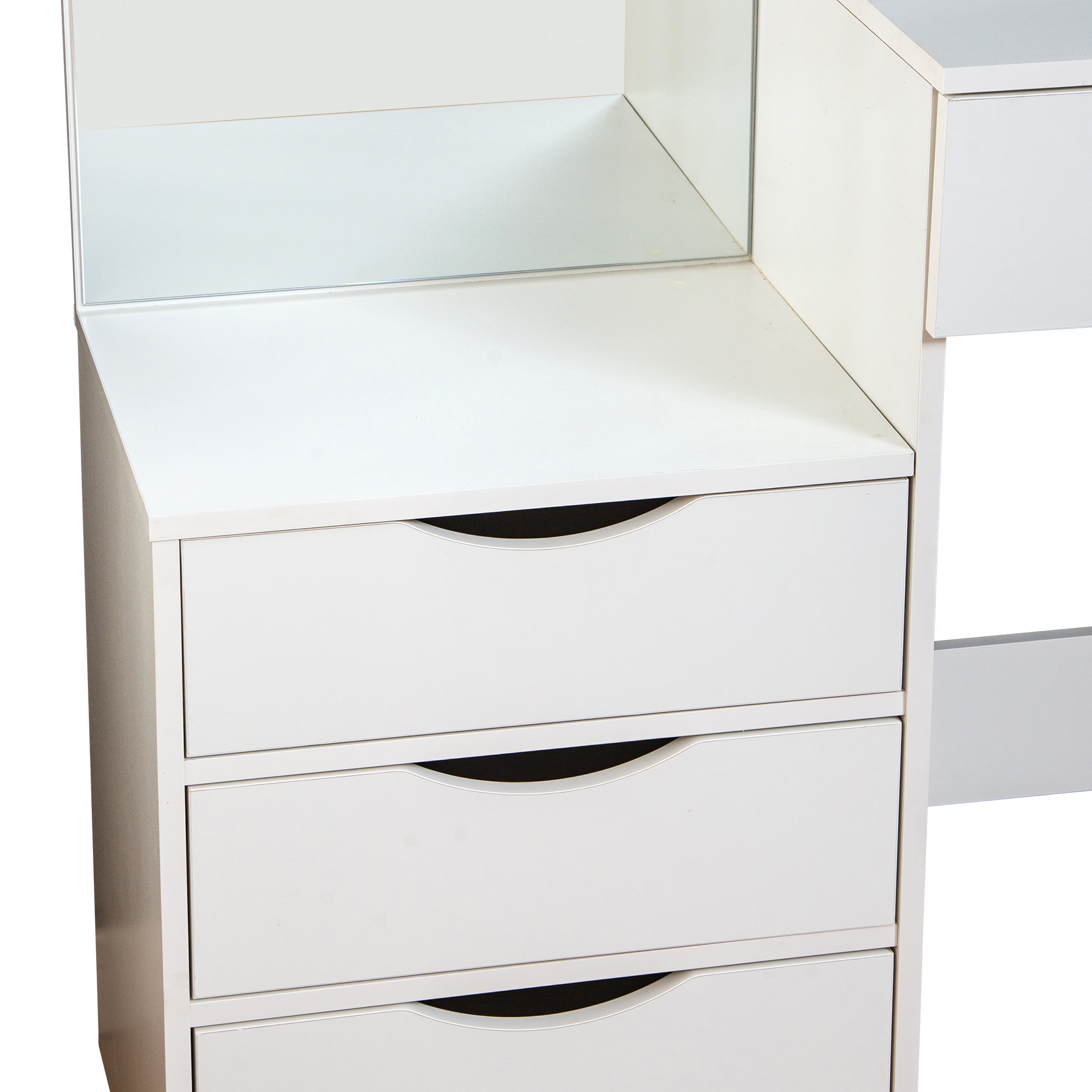 Toaletka kosmetyczna z dwoma lustrami LED ELDEN TK012 – biała 144 cm — zdjęcie 8