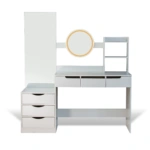 Toaletka kosmetyczna z dwoma lustrami LED ELDEN TK012 – biała 144 cm — zdjęcie 9