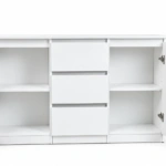KOMODA BIAŁA 120 CM 3 SZUFLADY 2 DRZWI DO SALONU SYPIALNI — zdjęcie 4